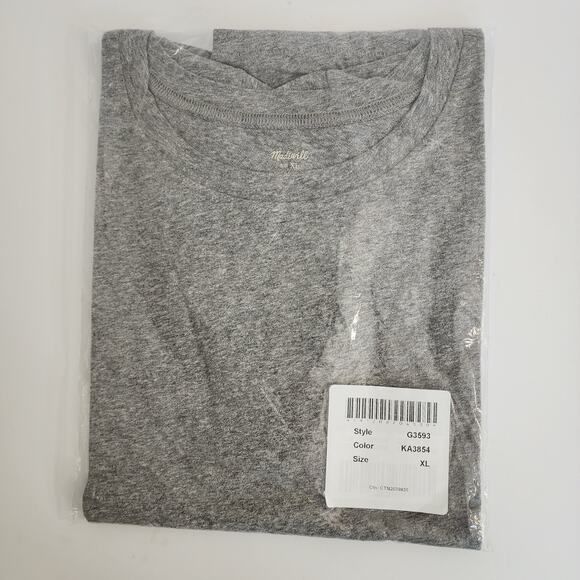NWT Madewell Ex-Boyfriend T-shirt Heather Gray Oversized Women's SZ XL - Picture 4 of 7